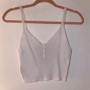 pacsun white cotton button up tank